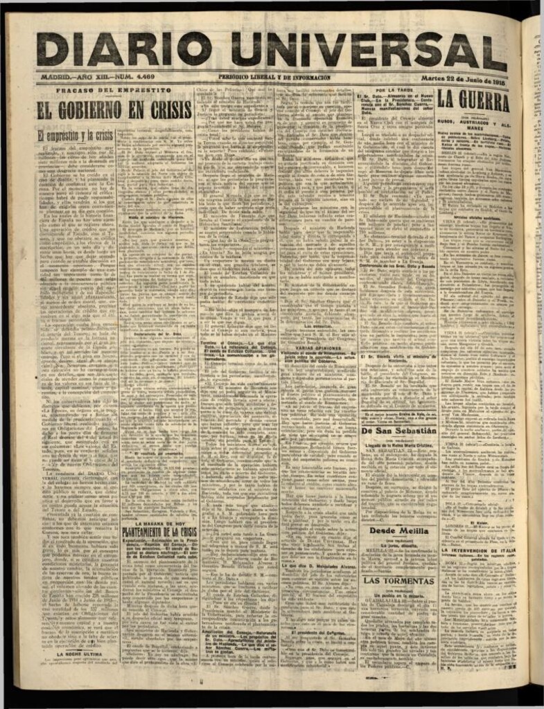 Miniatura de Diario Universal del 22 de junio de 1915