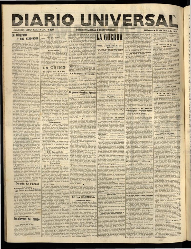 Miniatura de Diario Universal del 23 de junio de 1915
