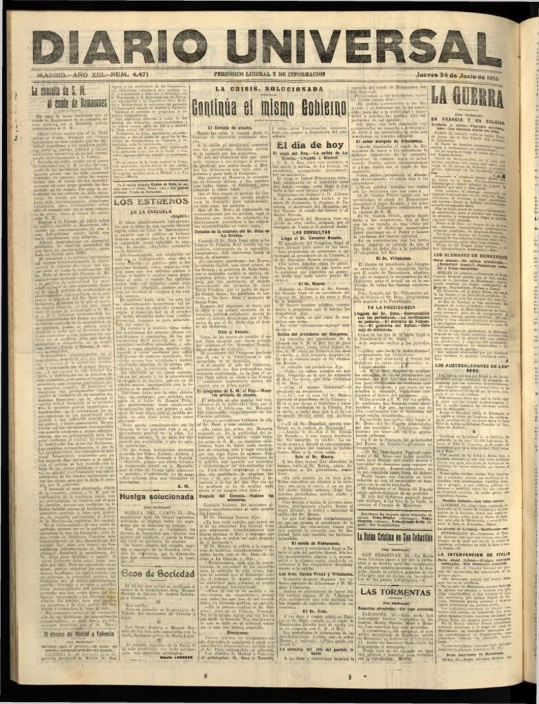 Miniatura de Diario Universal del 24 de junio de 1915