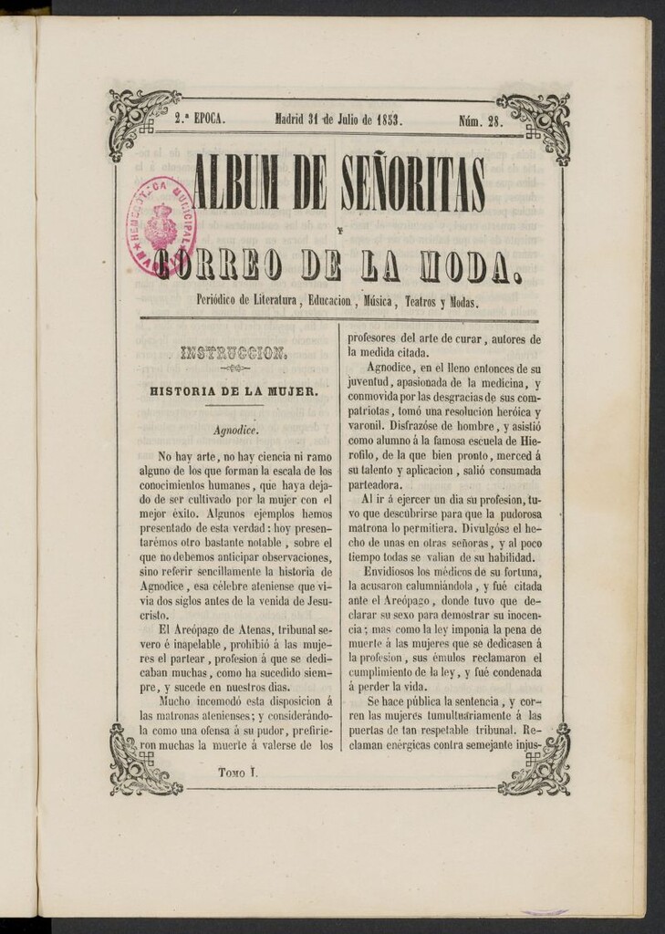 Miniatura de Album de señoritas y correo de la moda del 31 de julio de 1853, nº 28