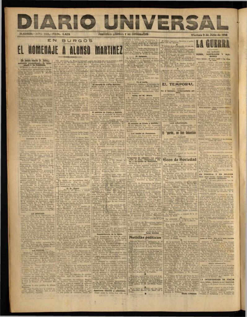 Miniatura de Diario Universal del 2 de julio de 1915