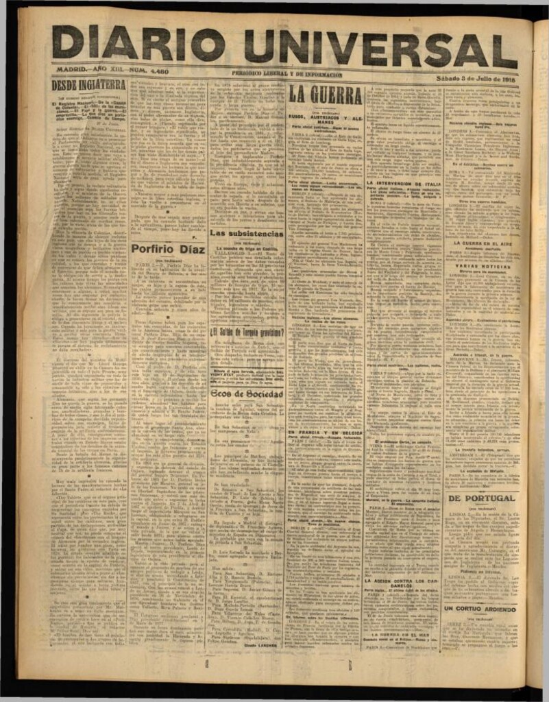 Miniatura de Diario Universal del 3 de julio de 1915
