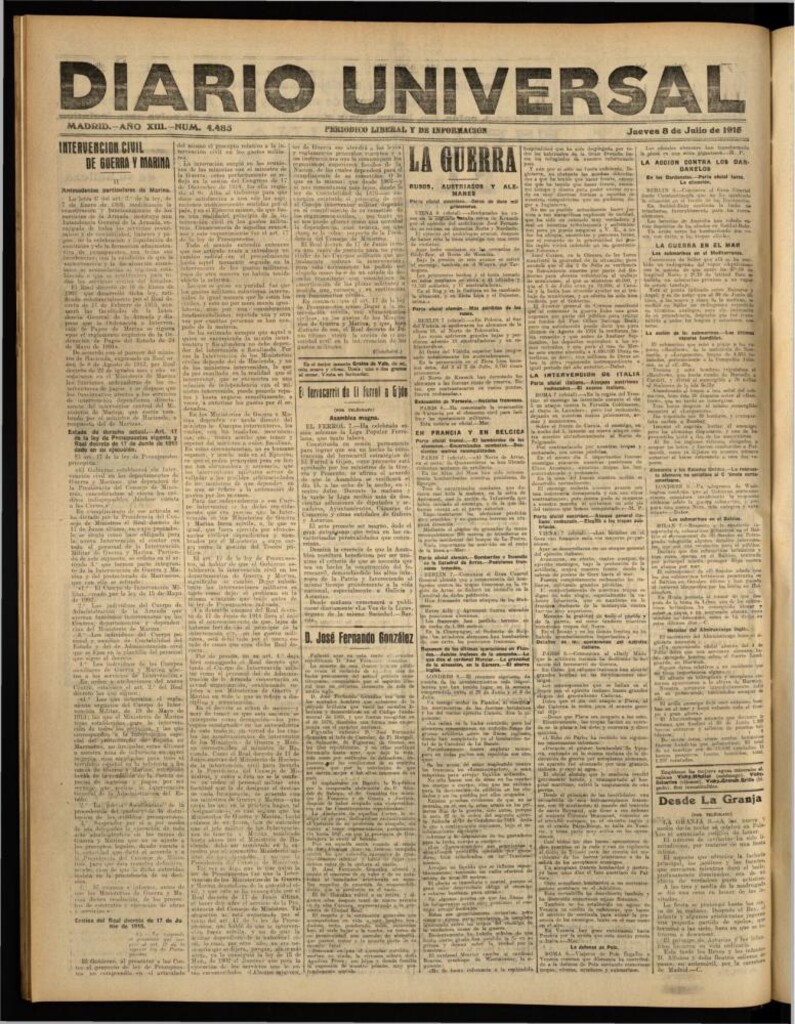 Miniatura de Diario Universal del 8 de julio de 1915