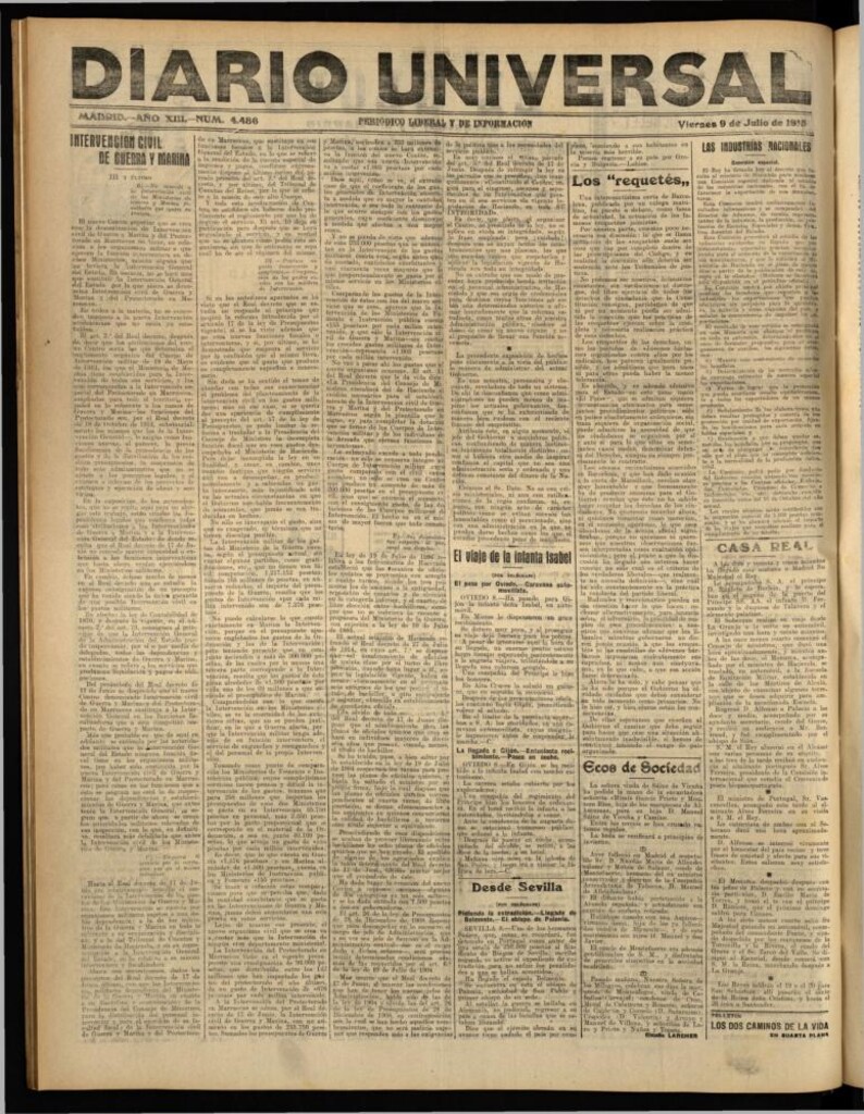 Miniatura de Diario Universal del 9 de julio de 1915