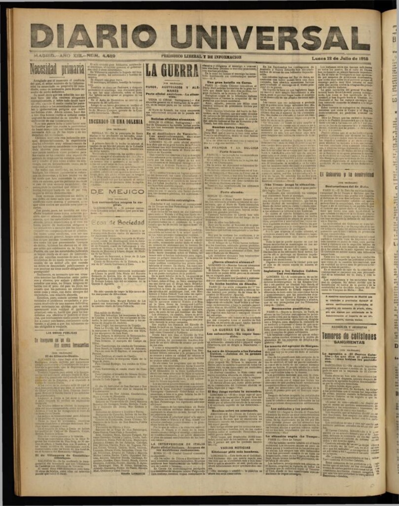 Miniatura de Diario Universal del 12 de julio de 1915