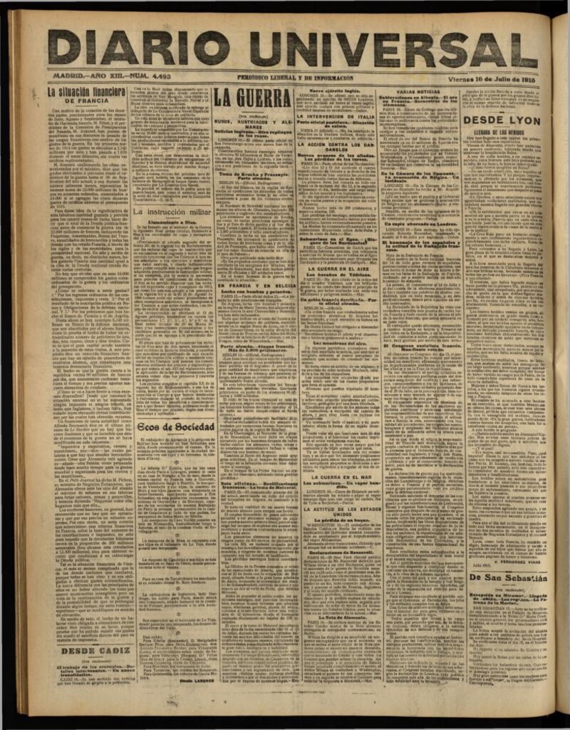 Miniatura de Diario Universal del 16 de julio de 1915