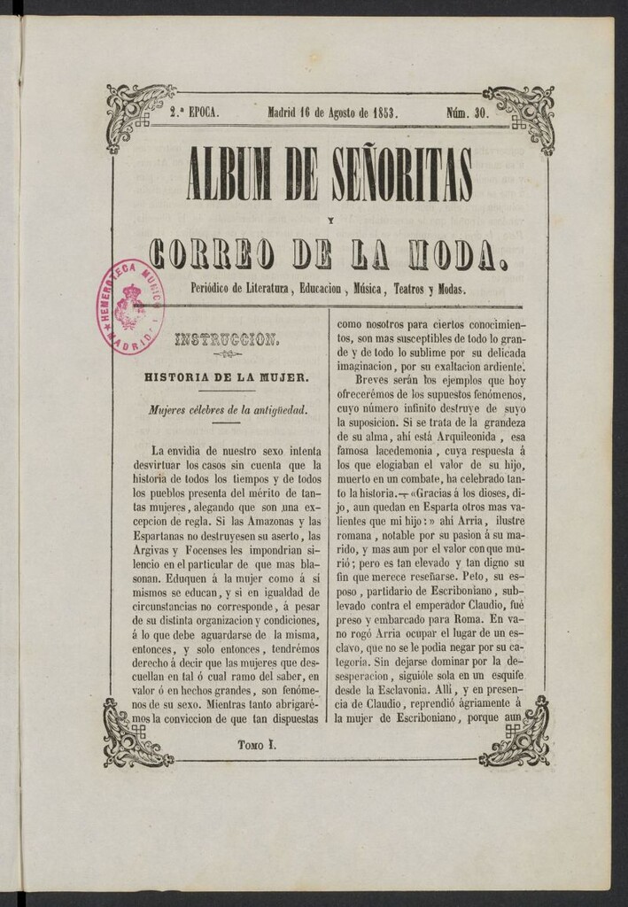Miniatura de Album de señoritas y correo de la moda del 16 de agosto de 1853, nº 30