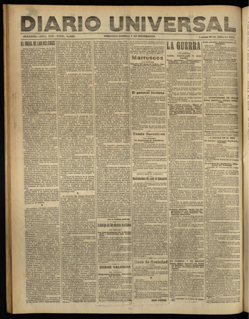 Miniatura de Diario Universal del 19 de julio de 1915