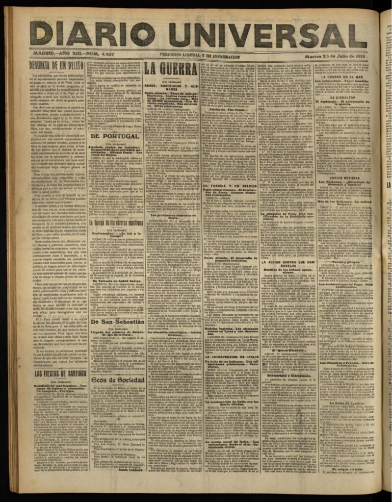 Miniatura de Diario Universal del 20 de julio de 1915