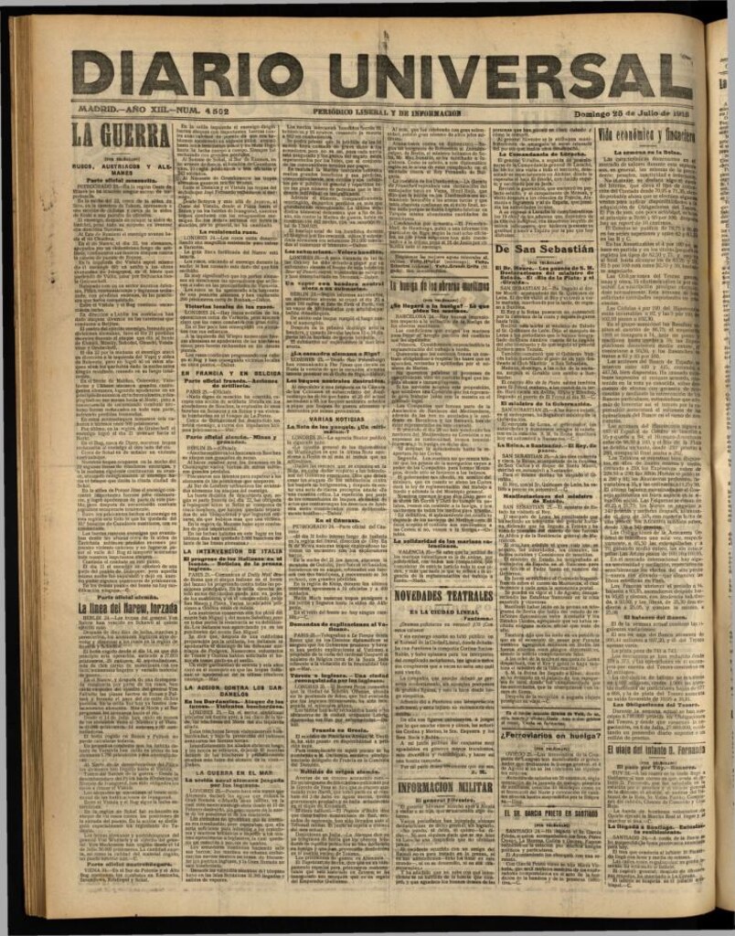 Miniatura de Diario Universal del 25 de julio de 1915