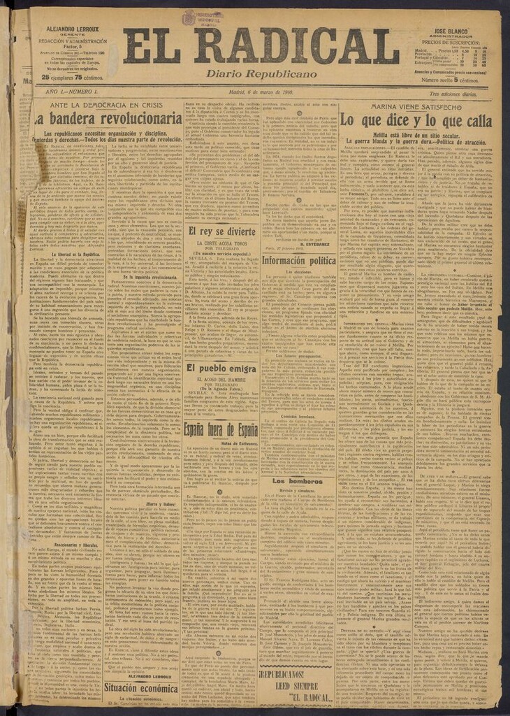 Miniatura de El Radical : diario republicano (Madrid)
