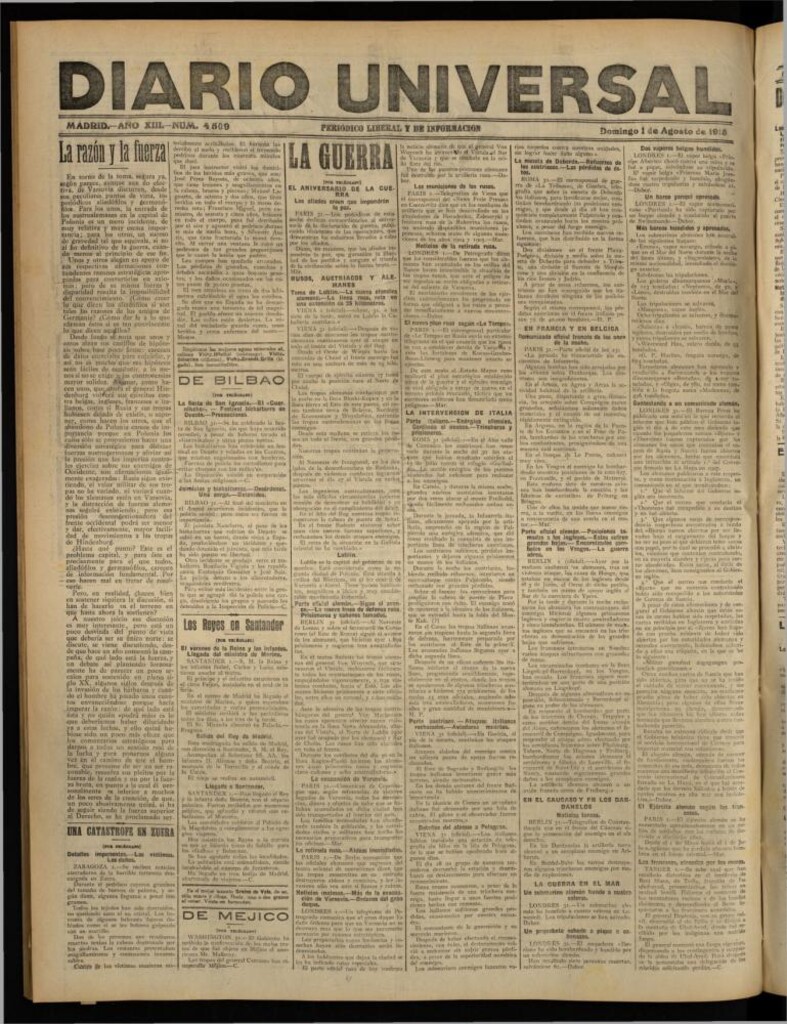 Miniatura de Diario Universal del 1 de agosto de 1915