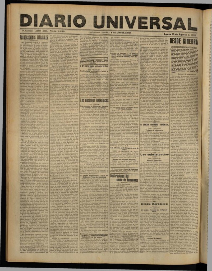 Miniatura de Diario Universal del 16 de agosto de 1915