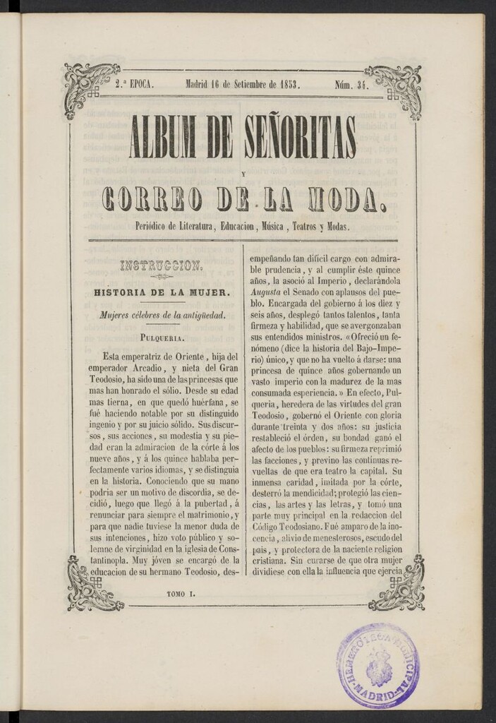 Miniatura de Album de señoritas y correo de la moda del 16 de septiembre de 1853, nº 34