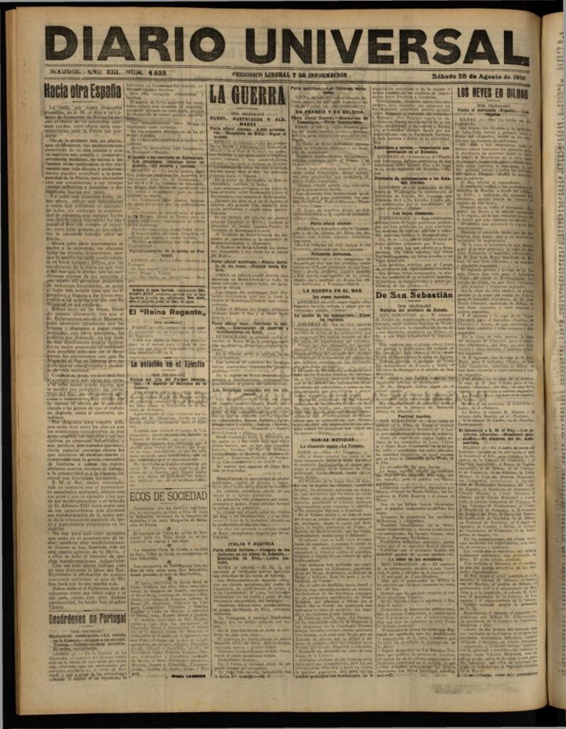 Miniatura de Diario Universal del 28 de agosto de 1915