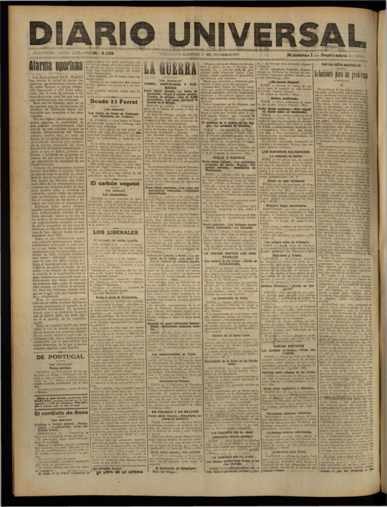 Miniatura de Diario Universal del 1 de septiembre de 1915