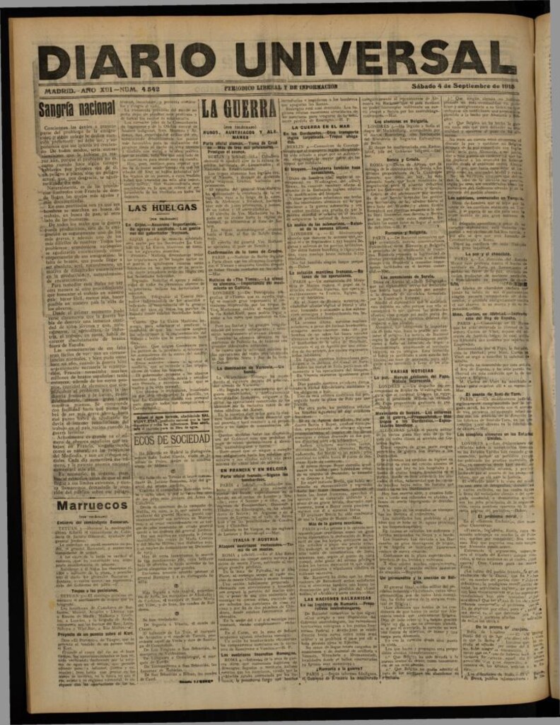 Miniatura de Diario Universal del 4 de septiembre de 1915