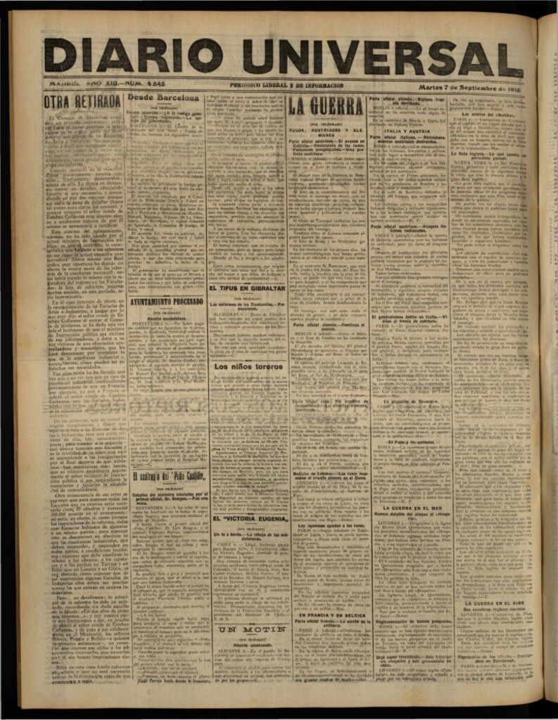 Miniatura de Diario Universal del 7 de septiembre de 1915