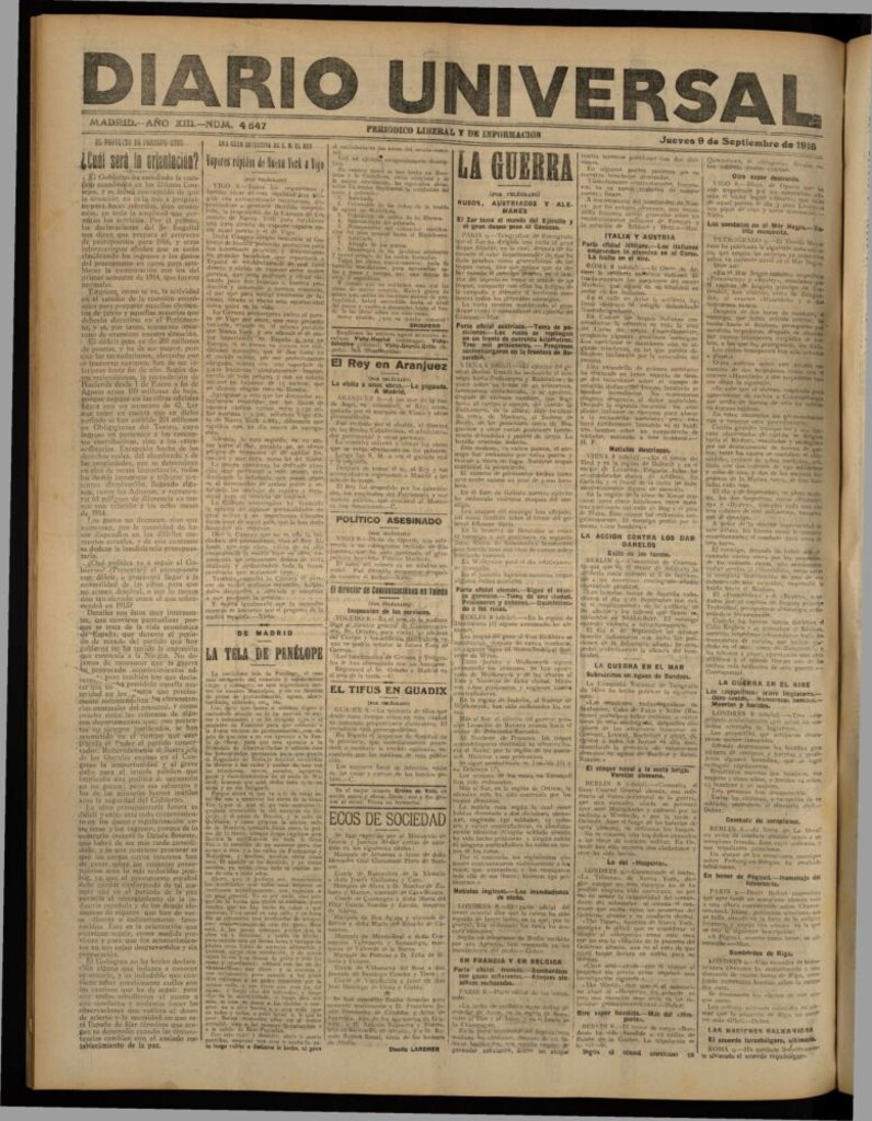 Miniatura de Diario Universal del 9 de septiembre de 1915