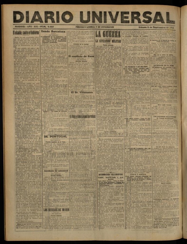 Miniatura de Diario Universal del 11 de septiembre de 1915