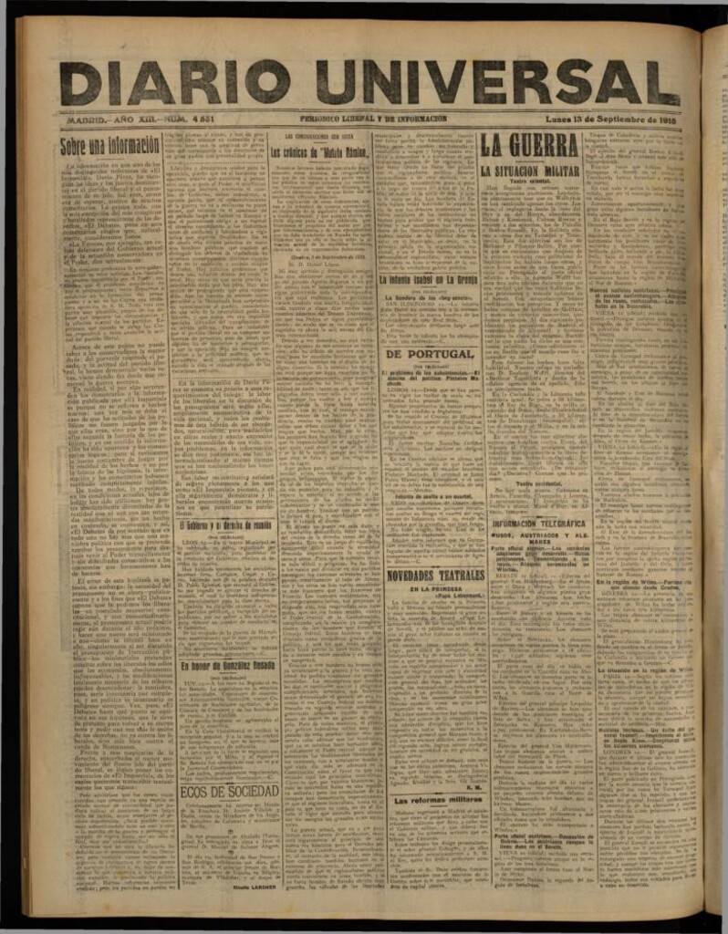 Miniatura de Diario Universal del 13 de septiembre de 1915