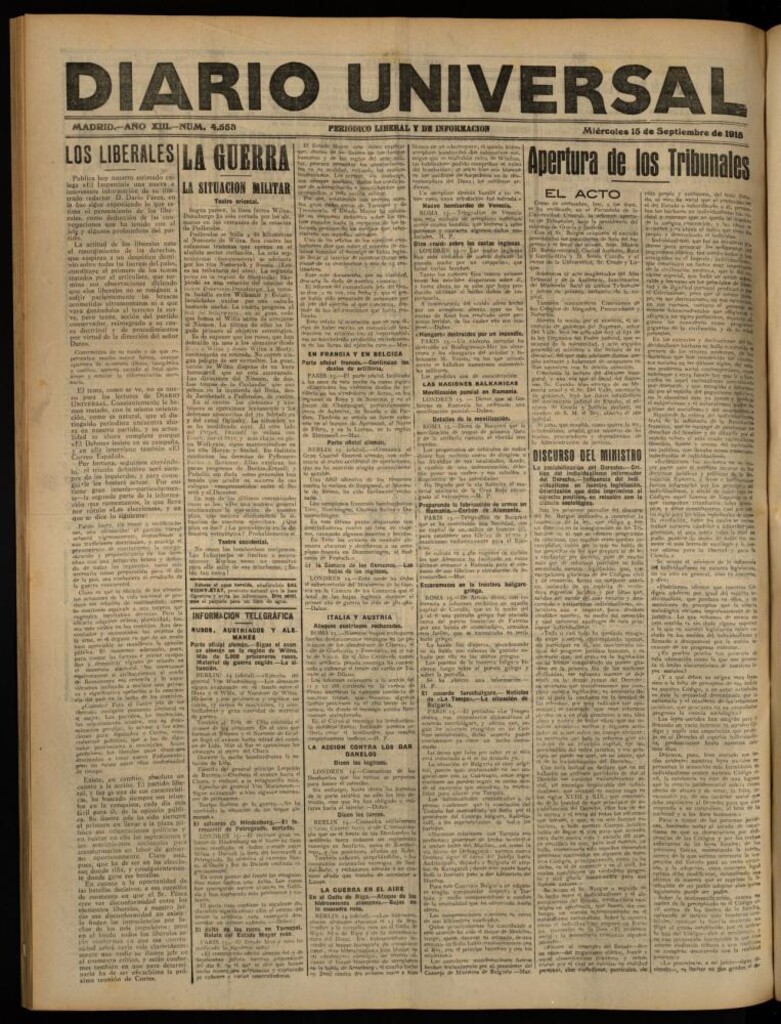 Miniatura de Diario Universal del 15 de septiembre de 1915