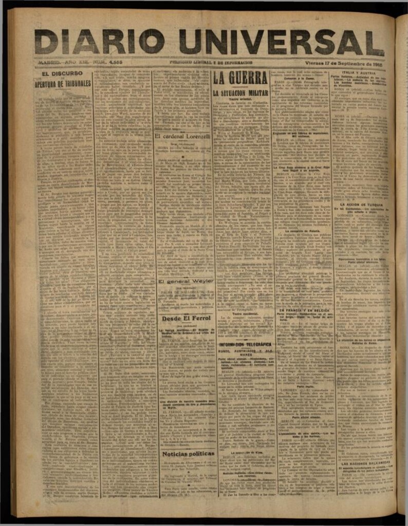 Miniatura de Diario Universal del 17 de septiembre de 1915
