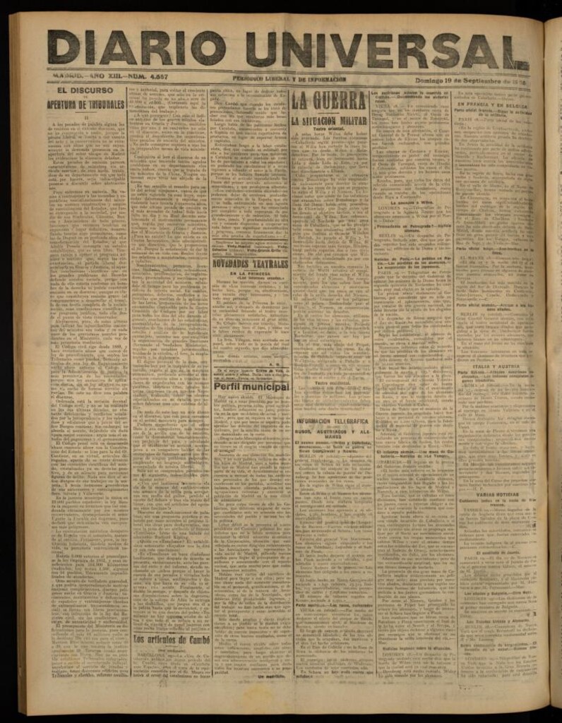 Miniatura de Diario Universal del 19 de septiembre de 1915