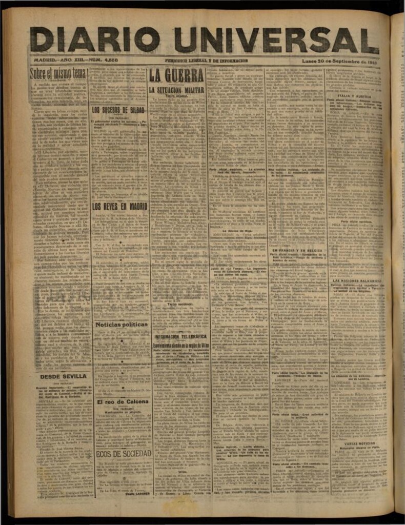 Miniatura de Diario Universal del 20 de septiembre de 1915