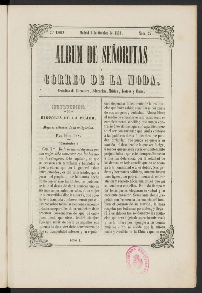 Miniatura de Album de señoritas y correo de la moda del 8 de octubre de 1853, nº 37