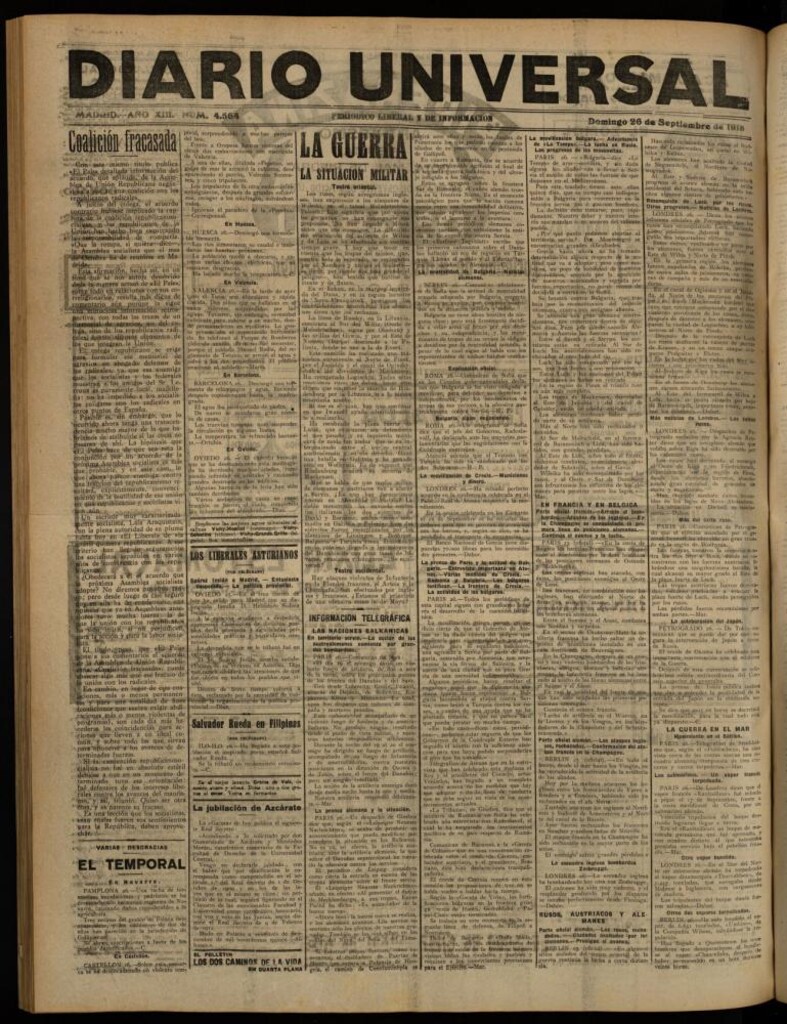 Miniatura de Diario Universal del 26 de septiembre de 1915