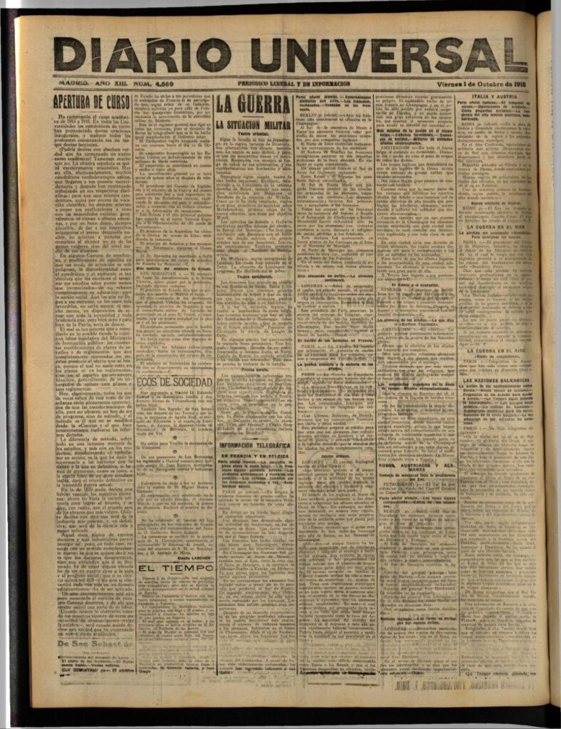 Miniatura de Diario Universal del 1 de octubre de 1915