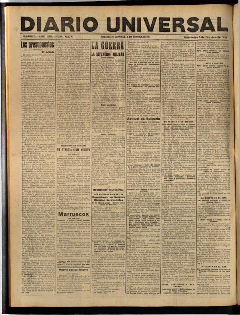 Miniatura de Diario Universal del 6 de octubre de 1915