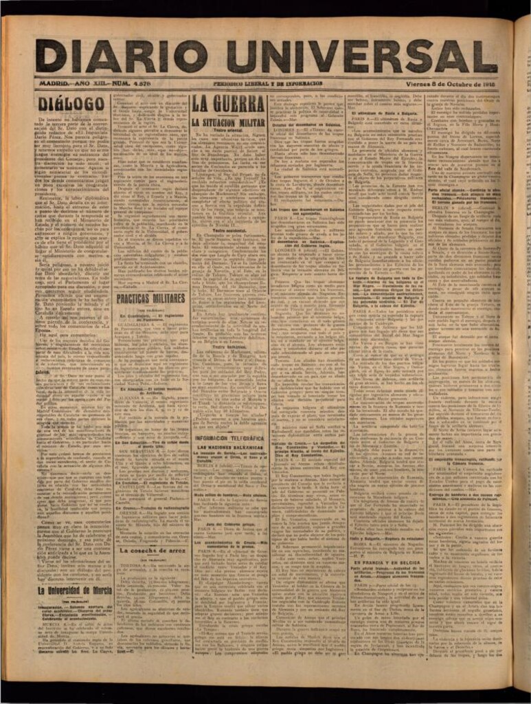 Miniatura de Diario Universal del 8 de octubre de 1915