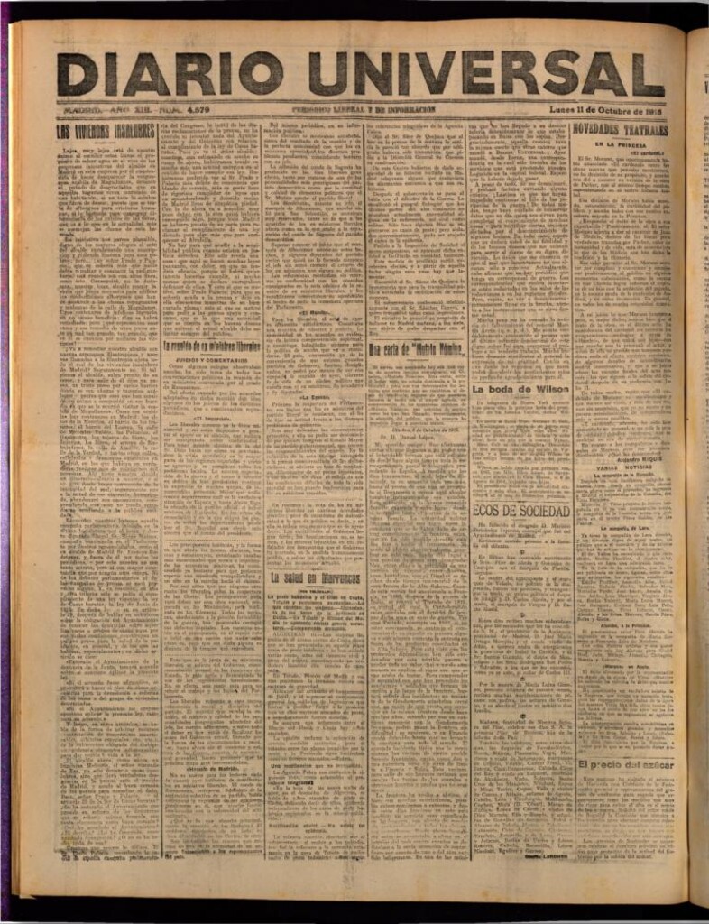 Miniatura de Diario Universal del 11 de octubre de 1915