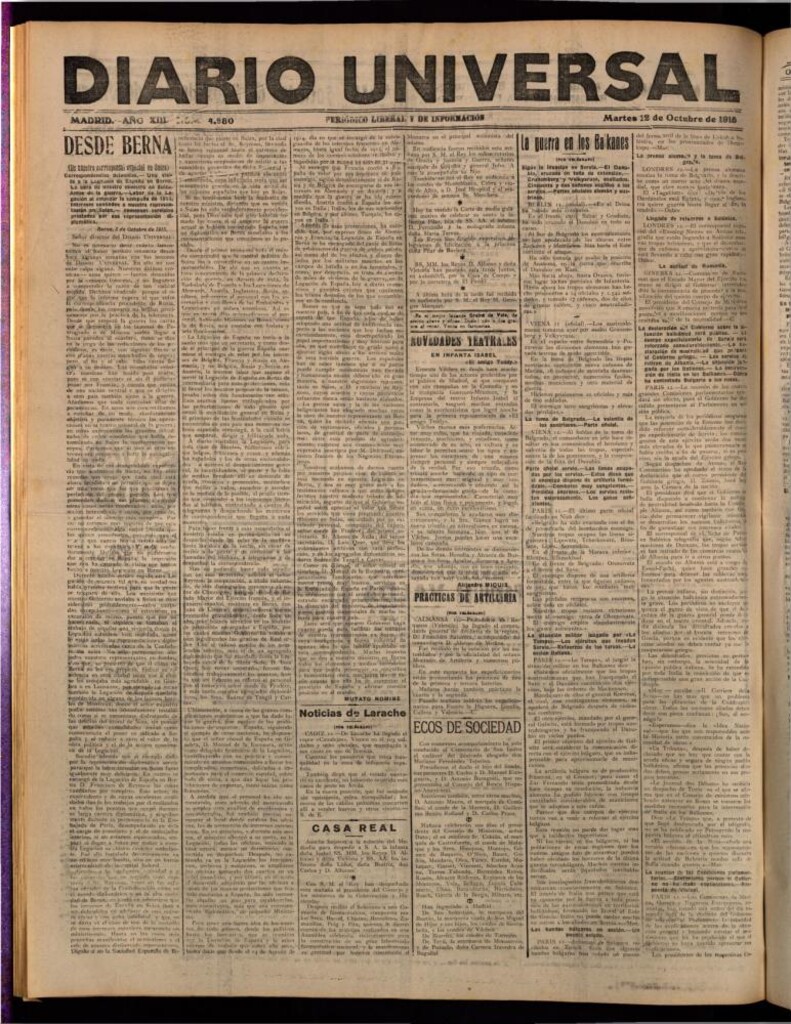Miniatura de Diario Universal del 12 de octubre de 1915