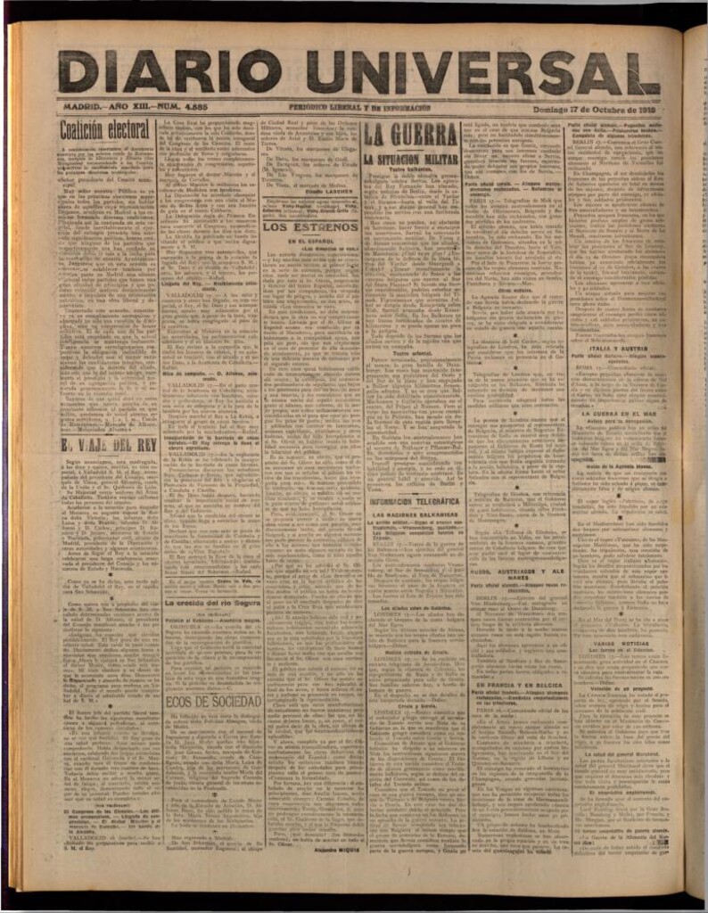 Miniatura de Diario Universal del 17 de octubre de 1915