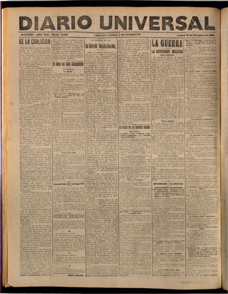 Miniatura de Diario Universal del 18 de octubre de 1915