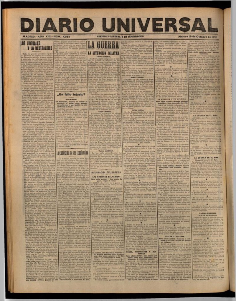Miniatura de Diario Universal del 19 de octubre de 1915