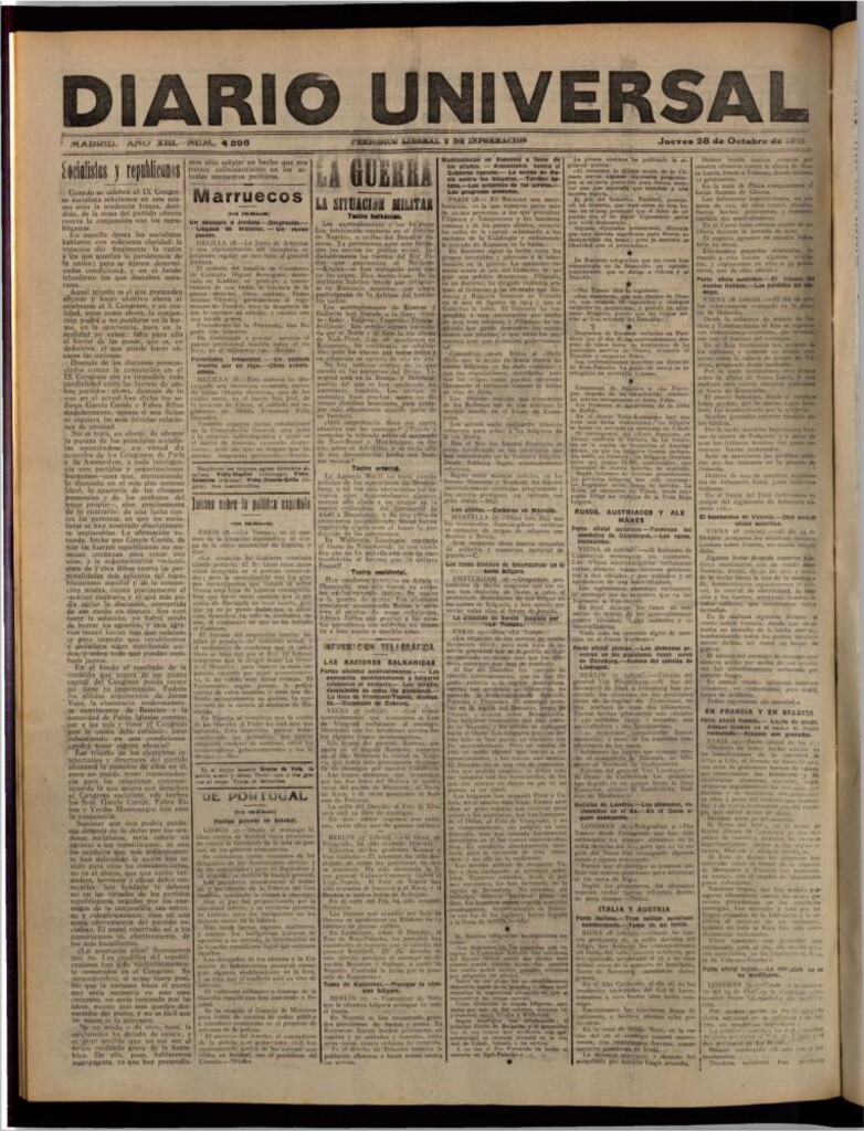 Miniatura de Diario Universal del 28 de octubre de 1915