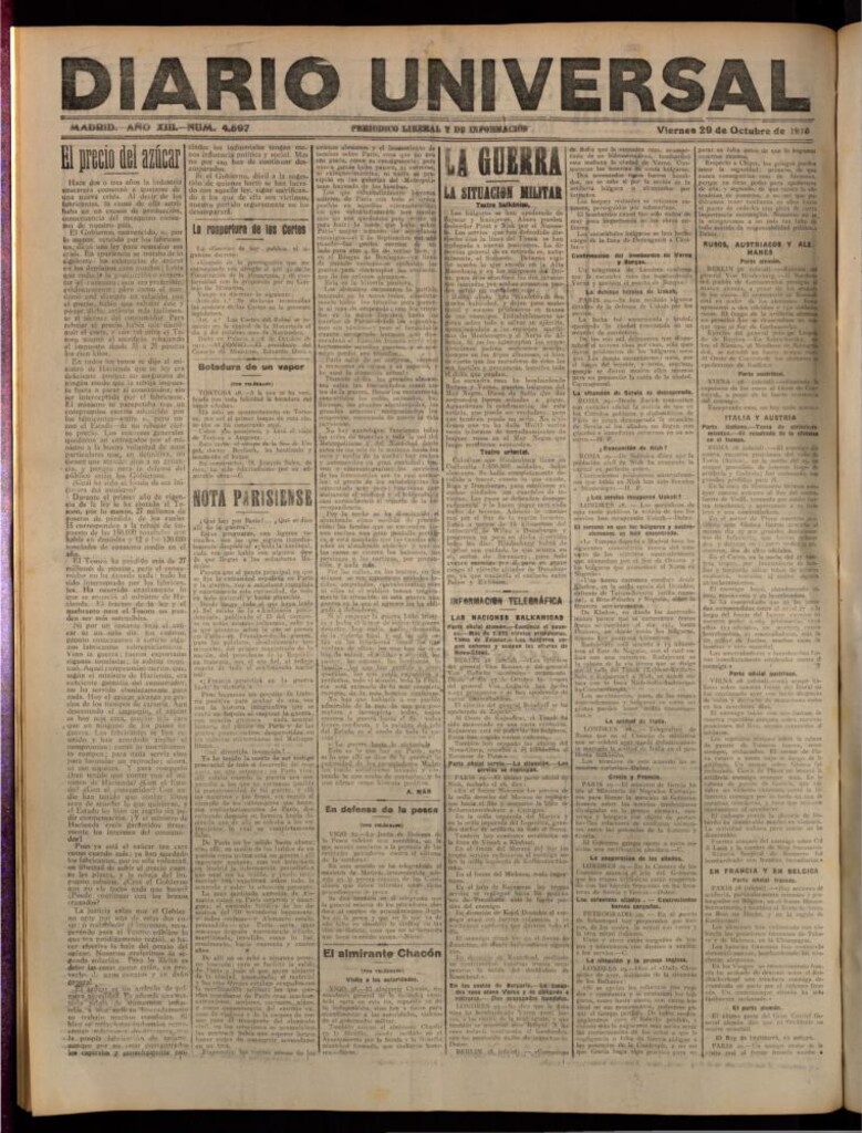 Miniatura de Diario Universal del 29 de octubre de 1915