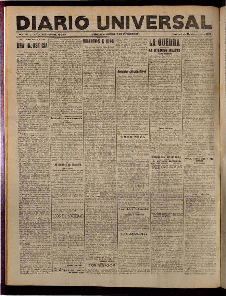 Miniatura de Diario Universal del 1 de noviembre de 1915