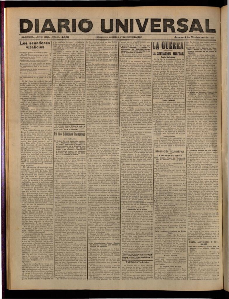 Miniatura de Diario Universal del 4 de noviembre de 1915
