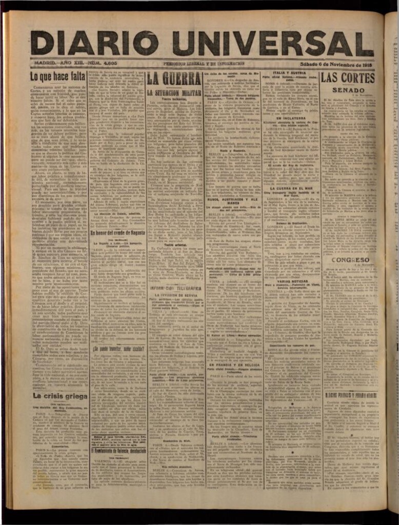 Miniatura de Diario Universal del 6 de noviembre de 1915