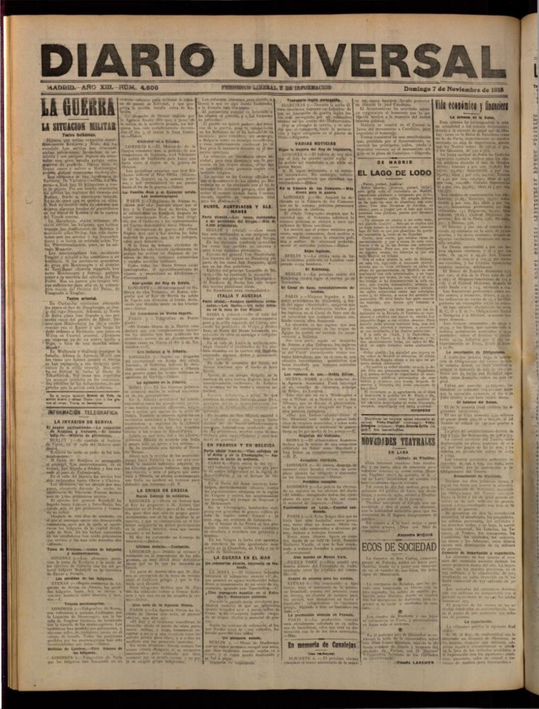 Miniatura de Diario Universal del 7 de noviembre de 1915