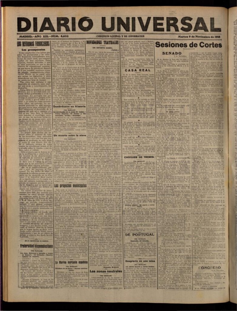 Miniatura de Diario Universal del 9 de noviembre de 1915