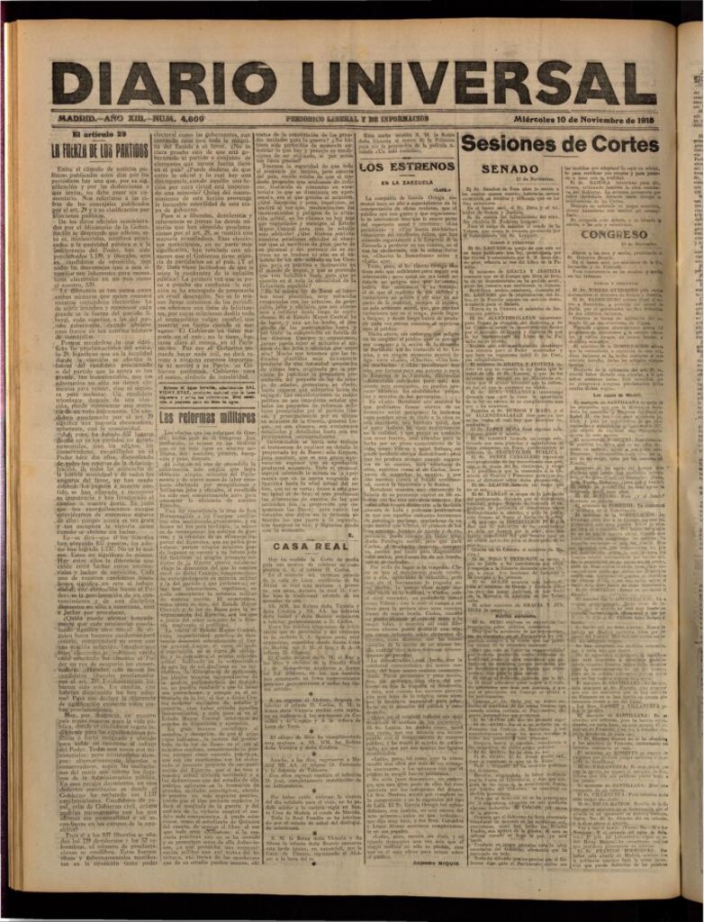 Miniatura de Diario Universal del 10 de noviembre de 1915