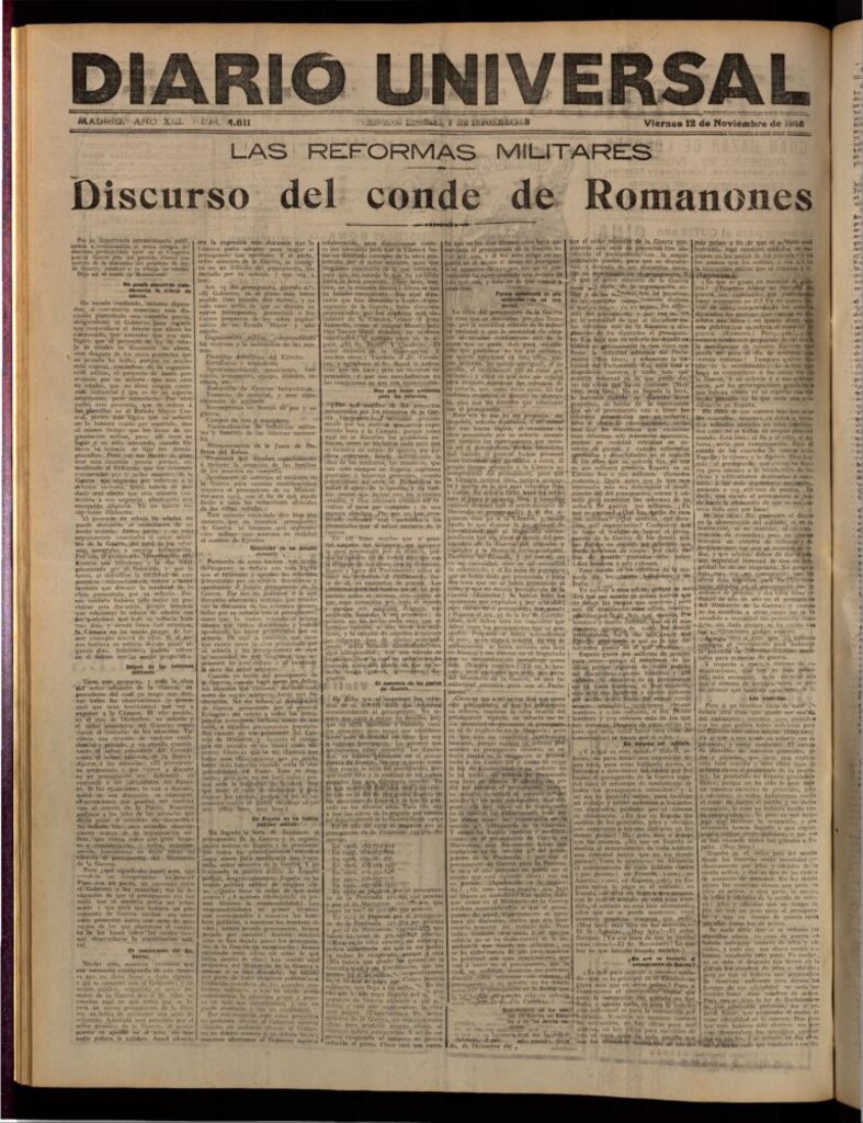Miniatura de Diario Universal del 12 de noviembre de 1915