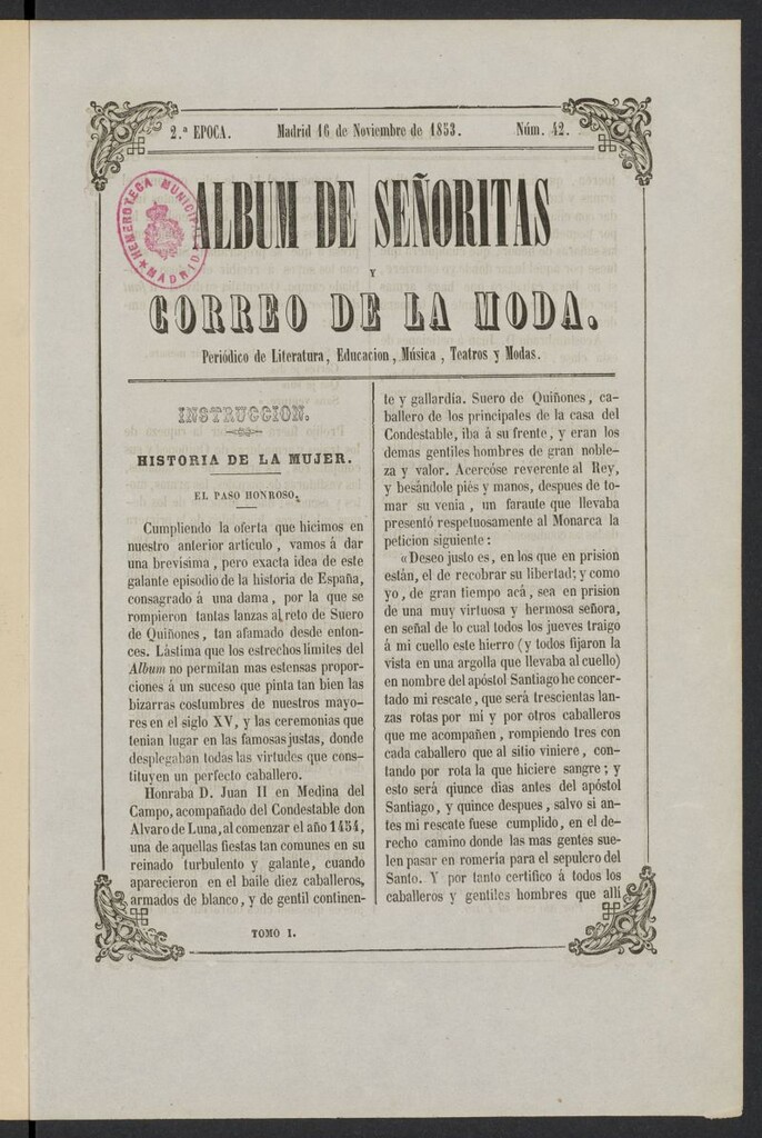 Miniatura de Album de señoritas y correo de la moda del 16 de noviembre de 1853, nº 42