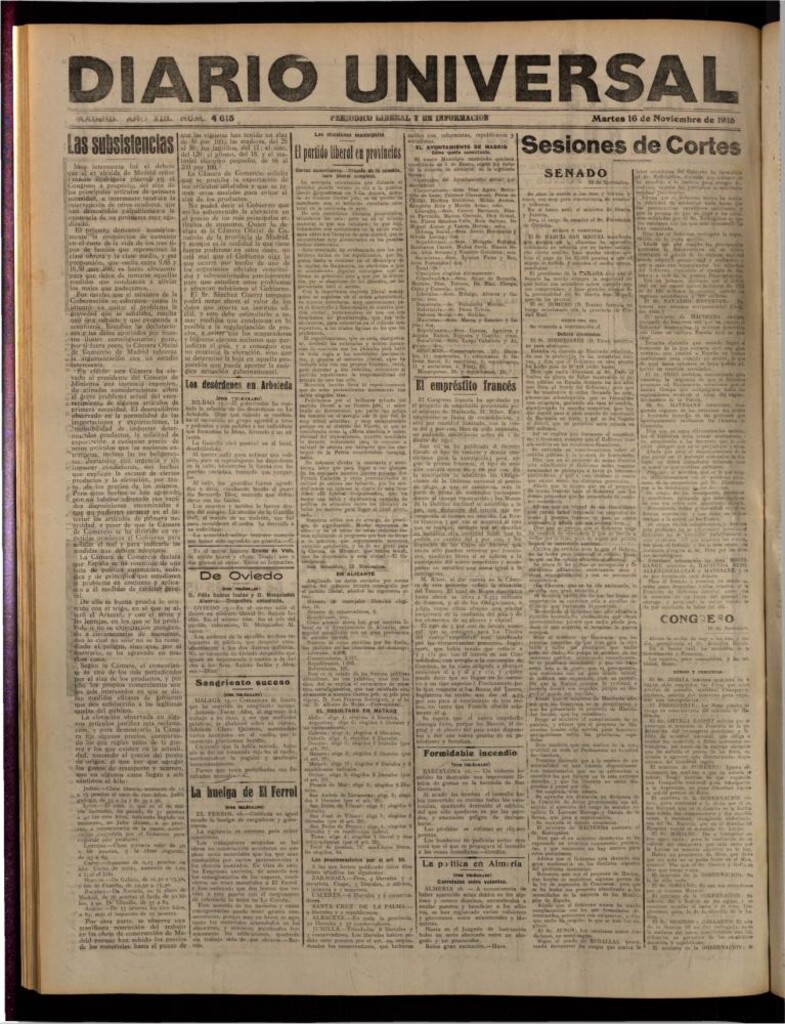 Miniatura de Diario Universal del 16 de noviembre de 1915